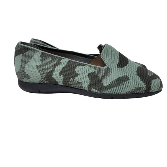 Comfortview Womens 8 Knit Camo Madie Flats Green Slip On Shoes Casual Walking Co - Picture 1 of 9